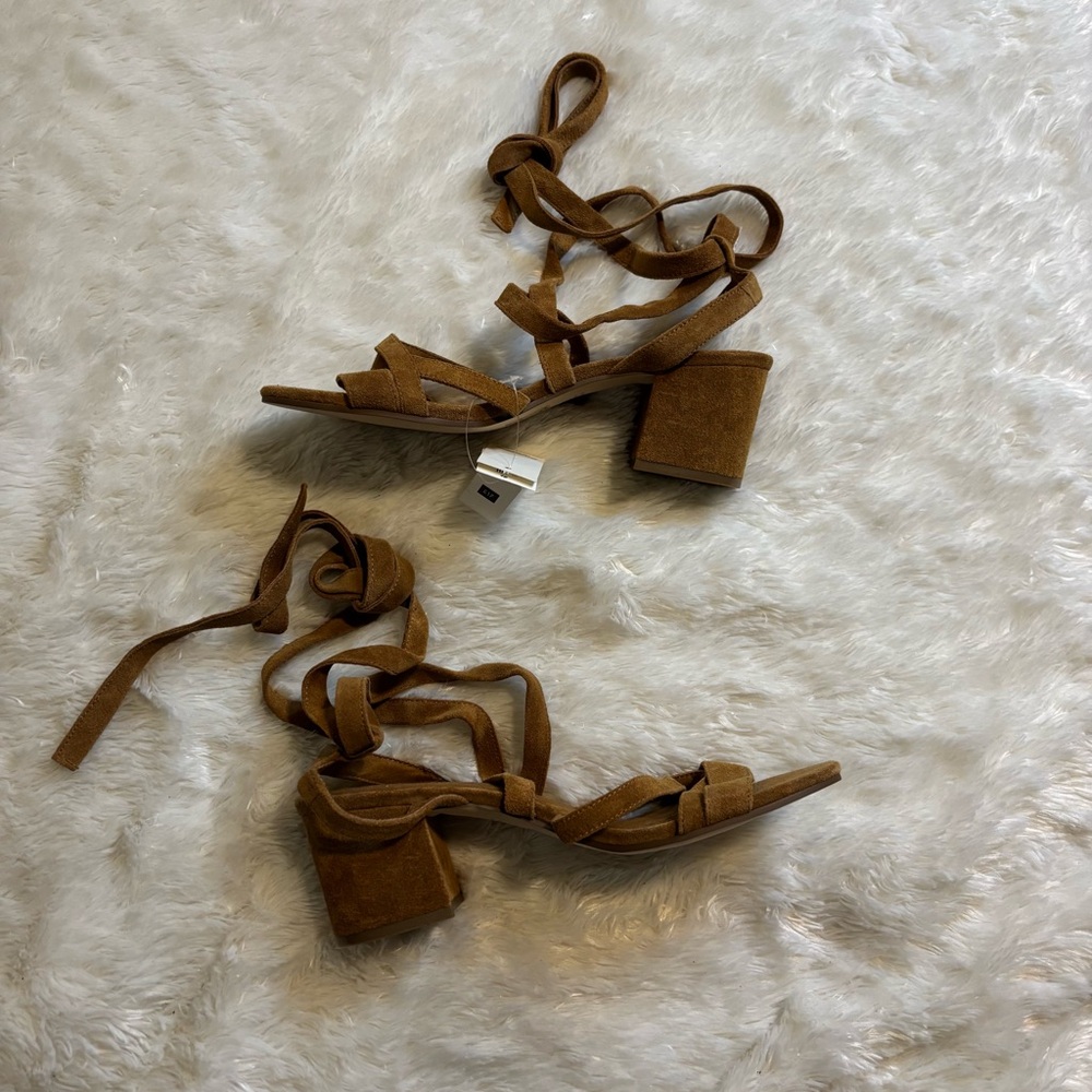 GAP Elegant Brown Block Heel Sandals
